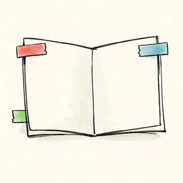 Illustration of a clean open card ready for writing